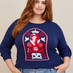 Disney Coquette‎ Framed Snow White Isle Sweater Red Bow Tie Back NWT 1X Torrid